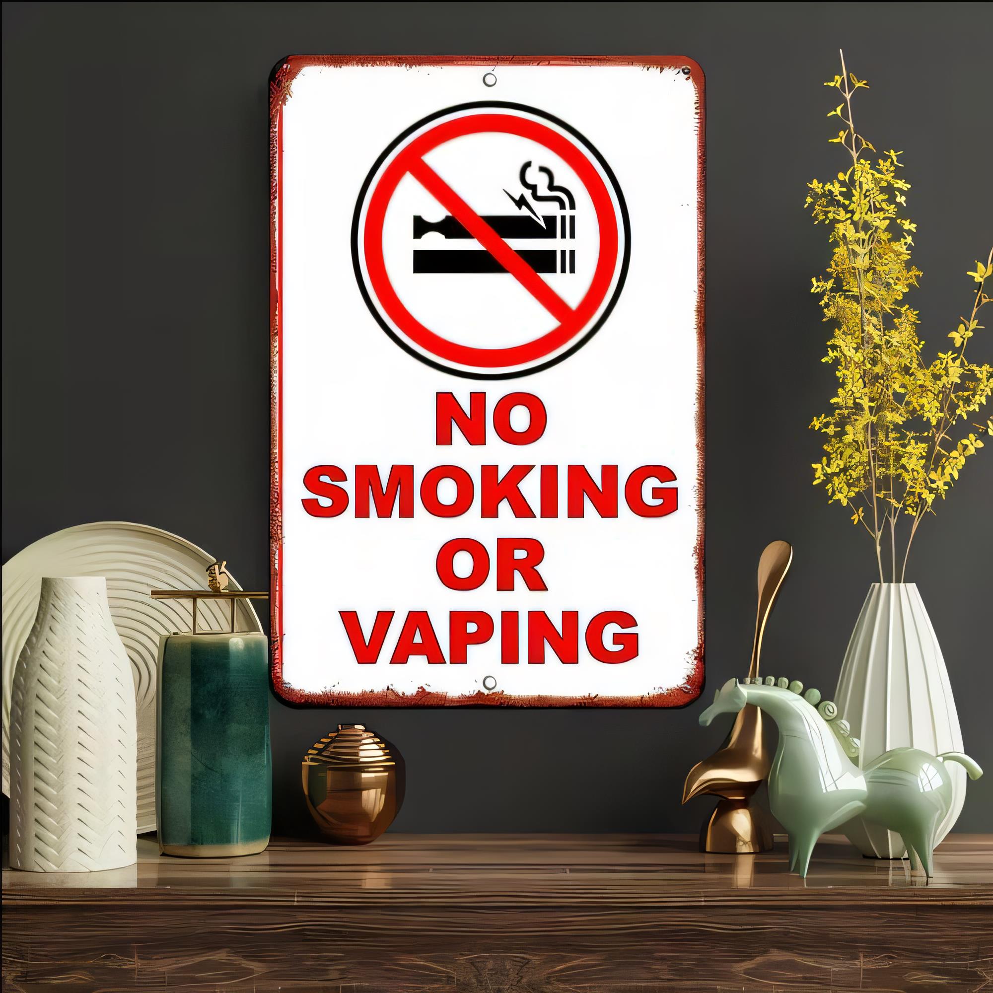 Vape Decoration - Targa in Metallo Vintage 'Proibito Fumare
