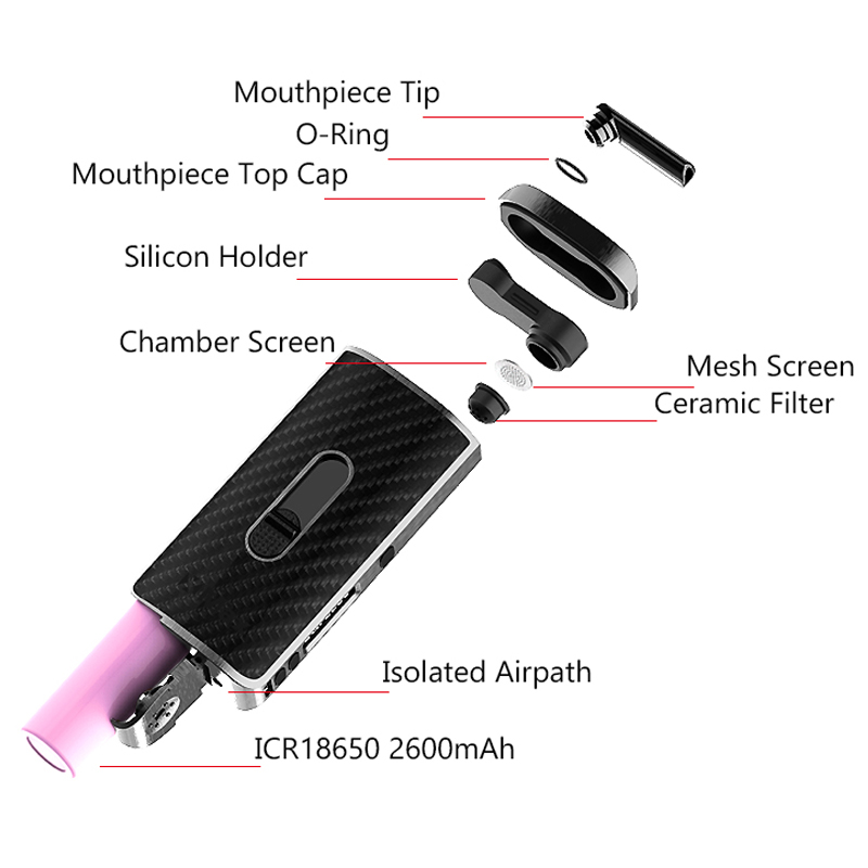 Vaporizzatore per erbe secche  - Vape Battery 18650 recensione e prezzo